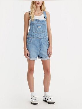 Levi’s Vintage Short Jean Premium Denim Overall Cuffed Size XS